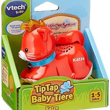 VTech Tip Tap Baby Animals - Коте- Интерактивна играчка със светлина и музика за въображаема ролева игра - За деца на възраст 1-5 години